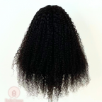 N13 - Pelo 100% Natural Castaño Oscuro rizado Partida Libre de Oreja a Oreja, frontal HD