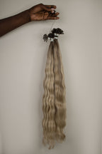 Extensiones rubio perlado