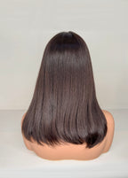 Peluca de Pelo Europeo — Castaño Oscuro
