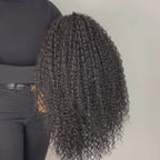 S3 - Peluca seminatural rizado con frontal 13x4 transparente